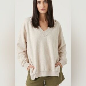 Aerie Soft Cream V-Neck Sweater
